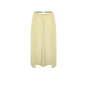 Sheer Yellow Maxi Swim Coverup Skirt